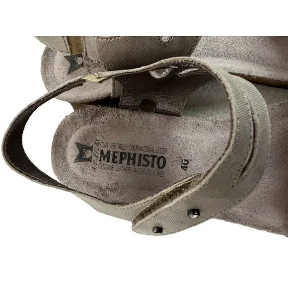 Mephisto Air Relax Wedge Sport Sandals  Womens 40 / 9.5  Beige w Rhinestones - Picture 7 of 11